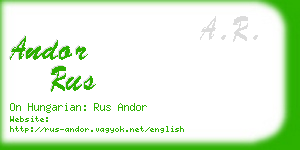 andor rus business card